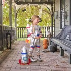 XYYEA 2024 Kids Astronaut Costume Children Space Jumpsuit with Rocket Bag Halloween Cosplay Dress up for Boys Girls Pilot Costumes
