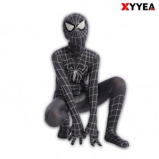 XYYEA Black Spiderman Superhero Costume