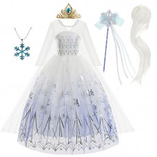 Frozen 2 Elsa white princess dress