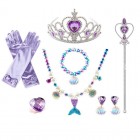 Princess Elsa Crown Gloves Necklace Accessories