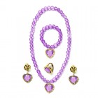 Princess necklace earrings bracelet ear clip set