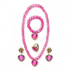 Princess necklace earrings bracelet ear clip set