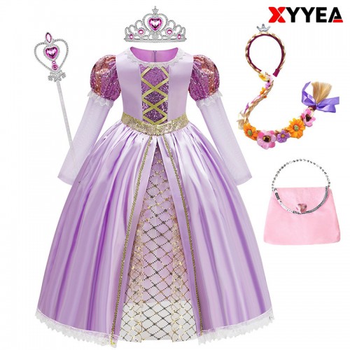 XYYEA Full House Long Hair Bow Princess Performance Costume